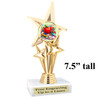 School theme trophy.  Great for BTS events, pageants, contests or your students.  7.5"- 9.5" tall depending on base