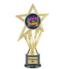 School theme trophy.  Great for BTS events, pageants, contests or your students.  6"- 8" tall depending on base