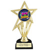 School theme trophy.  Great for BTS events, pageants, contests or your students.  6"- 8" tall depending on base