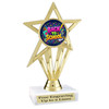 School theme trophy.  Great for BTS events, pageants, contests or your students.  6"- 8" tall depending on base