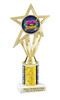 School theme trophy. Great for BTS events, pageants, contests or your students. Numerous trophy heights available.  Choice of column color
