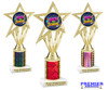 School theme trophy. Great for BTS events, pageants, contests or your students. Numerous trophy heights available.  Choice of column color