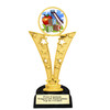 School theme trophy.  Great for BTS events, pageants, contests or your students.  6"- 8" tall depending on base