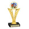 School theme trophy.  Great for BTS events, pageants, contests or your students.  6"- 8" tall depending on base