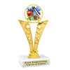 School theme trophy.  Great for BTS events, pageants, contests or your students.  6"- 8" tall depending on base