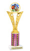 School theme trophy. Great for BTS events, pageants, contests or your students. Numerous trophy heights available.  Choice of column color