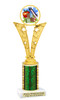 School theme trophy. Great for BTS events, pageants, contests or your students. Numerous trophy heights available.  Choice of column color