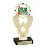 School theme trophy.  Great for BTS events, pageants, contests or your students.  6"- 8" tall depending on base