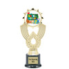 School theme trophy.  Great for BTS events, pageants, contests or your students.  6"- 8" tall depending on base