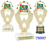 School theme trophy.  Great for BTS events, pageants, contests or your students.  6"- 8" tall depending on base