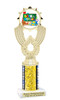 School theme trophy. Great for BTS events, pageants, contests or your students. Numerous trophy heights available.  Choice of column color