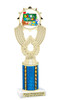 School theme trophy. Great for BTS events, pageants, contests or your students. Numerous trophy heights available.  Choice of column color