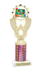 School theme trophy. Great for BTS events, pageants, contests or your students. Numerous trophy heights available.  Choice of column color