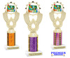 School theme trophy. Great for BTS events, pageants, contests or your students. Numerous trophy heights available.  Choice of column color