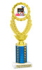 School theme trophy. Great for BTS events, pageants, contests or your students. Numerous trophy heights available.  Choice of column color