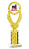 School theme trophy. Great for BTS events, pageants, contests or your students. Numerous trophy heights available.  Choice of column color