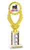 School theme trophy. Great for BTS events, pageants, contests or your students. Numerous trophy heights available.  Choice of column color