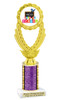 School theme trophy. Great for BTS events, pageants, contests or your students. Numerous trophy heights available.  Choice of column color