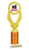 School theme trophy. Great for BTS events, pageants, contests or your students. Numerous trophy heights available.  Choice of column color