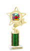 School theme trophy. Great for BTS events, pageants, contests or your students. Numerous trophy heights available.  Choice of column color