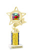 School theme trophy. Great for BTS events, pageants, contests or your students. Numerous trophy heights available.  Choice of column color