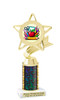 School theme trophy. Great for BTS events, pageants, contests or your students. Numerous trophy heights available.  Choice of column color
