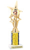 School theme trophy with choice of color and trophy height.  Great for your BTS pageants, events and contests