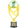 School theme trophy.  Great for BTS events, pageants, contests or your students.  6"- 8" tall depending on base