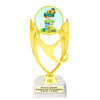 School theme trophy.  Great for BTS events, pageants, contests or your students.  6"- 8" tall depending on base