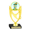 School theme trophy.  Great for BTS events, pageants, contests or your students.  6"- 8" tall depending on base