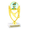 School theme trophy.  Great for BTS events, pageants, contests or your students.  6"- 8" tall depending on base
