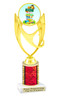 School theme trophy. Great for BTS events, pageants, contests or your students. Numerous trophy heights available.  Choice of column color