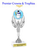 6 1/2" Silver trophy with choice of Christmas - Winter themed insert.  Numerous designs available.