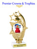  6"   "Stars over Star"  trophy with choice of Christmas - Winter themed insert.    Numerous designs available.