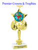 7 5/8"   Victory with star trophy with choice of Christmas - Winter themed insert.    Numerous designs available.