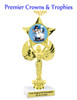 7 5/8"   Victory with star trophy with choice of Christmas - Winter themed insert.    Numerous designs available.