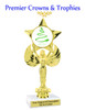 7 5/8"   Victory with star trophy with choice of Christmas - Winter themed insert.    Numerous designs available.