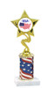 Patriotic trophy.  Flag column with choice of art work.  Select base, trophy height and art work.  Trophy height starts at 10".  (80106)