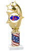 Patriotic trophy.  Flag column with choice of art work.  Select base, trophy height and art work.  Trophy height starts at 10".  (ph55)