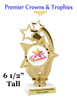Star and Swirls themed trophy.  Choice of 50+ titles available. (PH55)