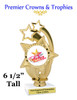 Star and Swirls themed trophy.  Choice of 50+ titles available. (PH55)