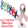 Awareness ribbon figure on choice of base.  5 3/4" tall with choice of ribbon color.