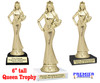  Gold Sr.  Beauty Queen figure on base.  6" tall.  Great for side awards, pageants or just for the Queen in your life.