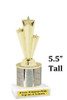 5  1/2" tall trophy with choice of color.  Great for side awards and participation.  (134-g)