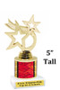 5" tall trophy with choice of color.  Great for side awards and participation.  (190-g)