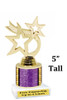 5" tall trophy with choice of color.  Great for side awards and participation.  (190-g)