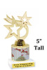 5" tall trophy with choice of color.  Great for side awards and participation.  (190-g)