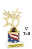 5" tall trophy with choice of color.  Great for side awards and participation.  (190-g)