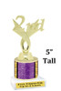 5" tall trophy with choice of color.  Great for side awards and participation.  (164g)
