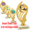  Summer Themed Trophy.  20 art work designs available.  6 1/2" tall  (ph102